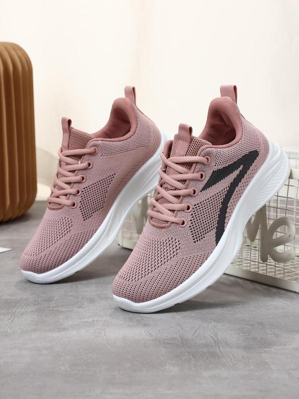 Women's Fashionable Colorblock Lace Up Low Top Sneakers, Casual Breathable Comfortable Sports Running Shoes, All-match Basic Shoes for Daily Wear