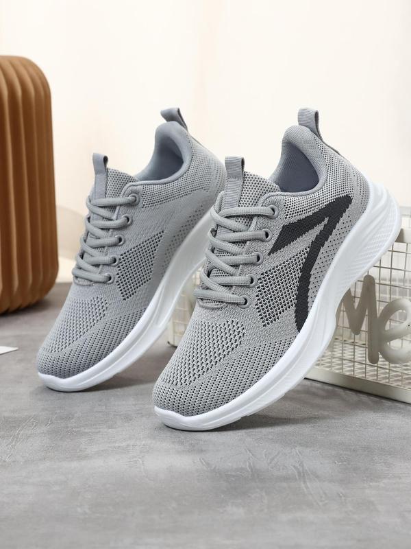 Women's Fashionable Colorblock Lace Up Low Top Sneakers, Casual Breathable Comfortable Sports Running Shoes, All-match Basic Shoes for Daily Wear