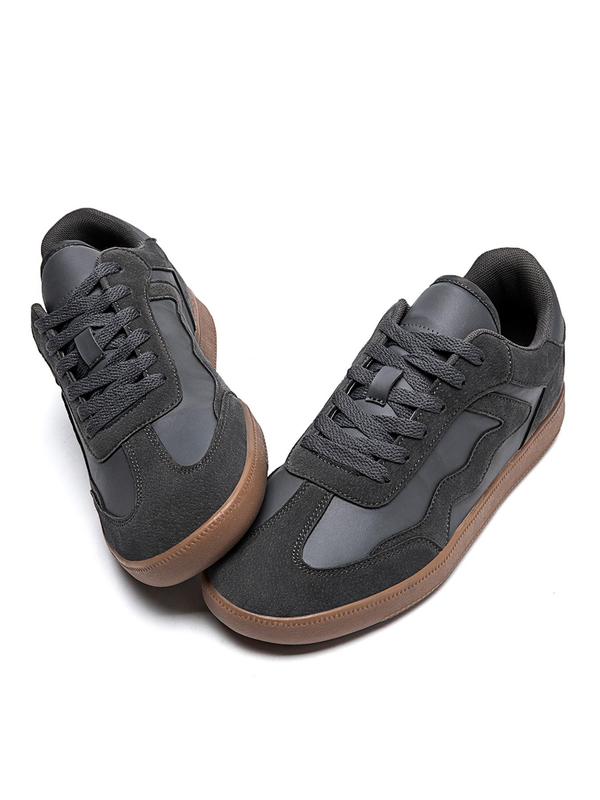 Men's Fashion Colorblock Lace Up Low Top Sneakers, Casual Comfortable Breathable Sports Running Shoes, Male All-match Round Toe Shoes for Daily Wear