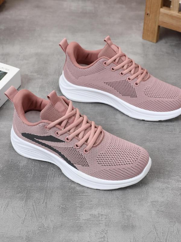 Women's Fashionable Colorblock Lace Up Low Top Sneakers, Casual Breathable Comfortable Sports Running Shoes, All-match Basic Shoes for Daily Wear