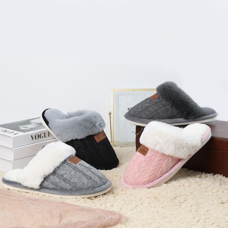 Women's Indoor Home Slippers Memory Foam House Bedroom Slippers Warm Non-slip Slippers Fuzzy Scuffs Outdoor Shoes Best Gift for Women