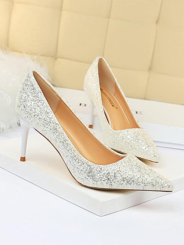 Women's Fashionable Glitter Decorated Stiletto Heels, 2024 New Style Elegant Pointed Toe High Heel Shoes for Party, Banquet, Fashionable Shoes for Daily Wear