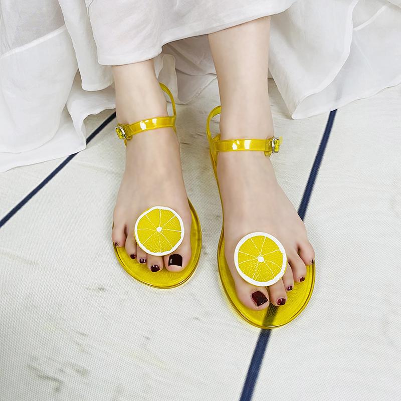 New cute fruit shoes New stylish summer flat beach shoes