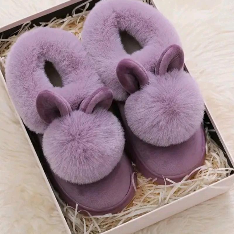 Christine Winter Cozy Fuzzy Slip-On Slippers for Women with Non-Slip Thick Sole - Girl