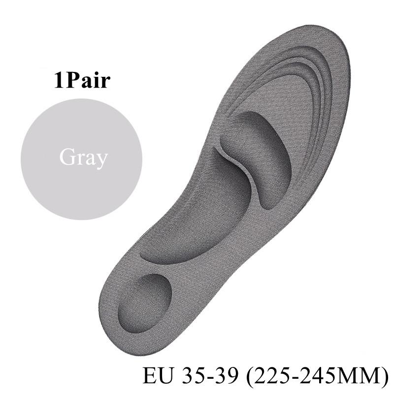 4D Memory Foam Sport Insoles Plantar Fasciitis Arch Support Shoe Inserts Sneakers Cushioning Anti-slip Template Insole Men Women Breathable Sweat-Absorbent