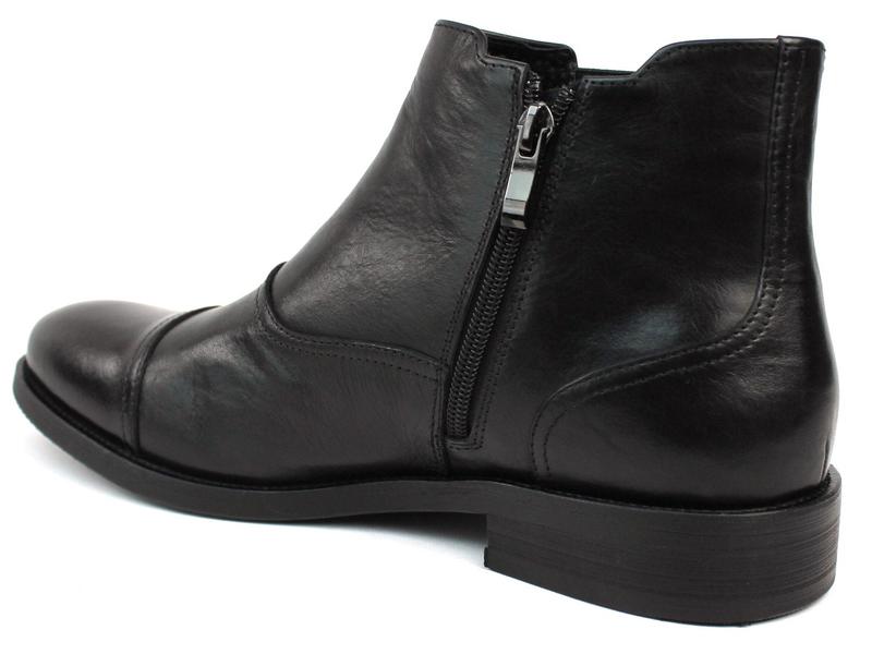 Genuine Leather Exclusive Men's Black Cap Toe Chukka Boots With Zipper Leather Lining Henry AZARMAN