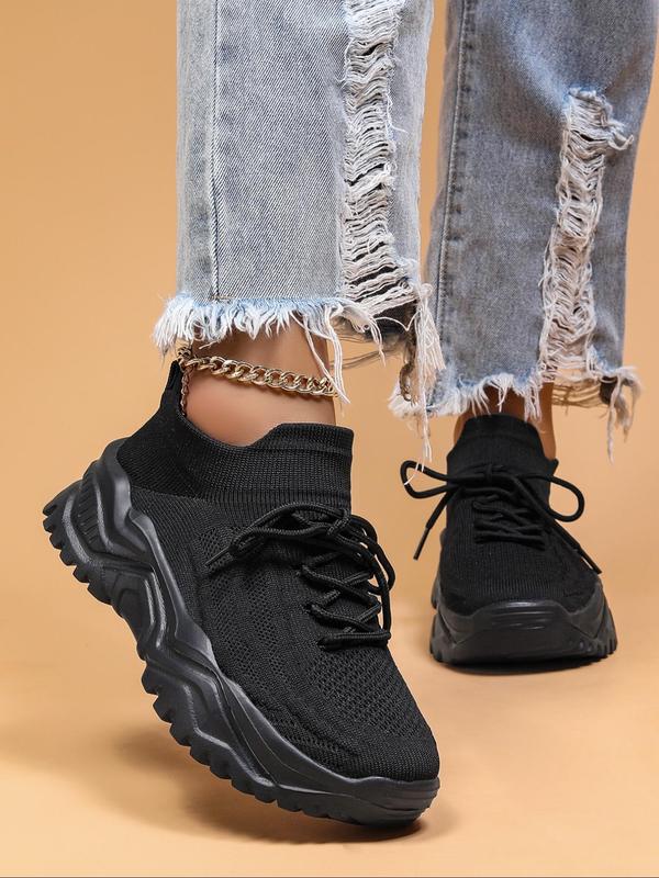 Women's Fashionable Lace Up Low Top Sneakers, Designer Shoes, Casual Comfortable Breathable Sports Running Shoes, All-match Basic Shoes for Daily Wear