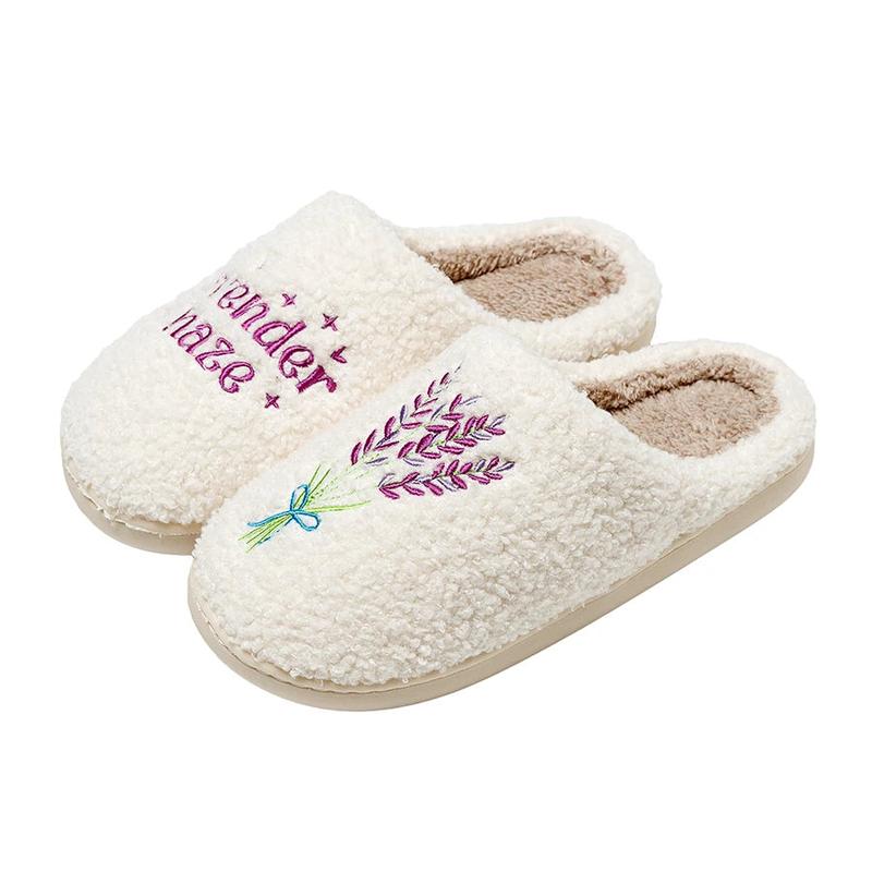 Warm Slippers Cushion Slides Lavender Haze Soft Warm Comfort Flat Cozy Fuzzy Woman House Eras Midnights Shoes