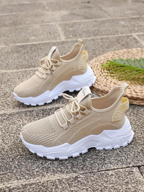 Women's Fashionable Lace Up Low Top Sneakers, Casual Comfortable Breathable Sports Running Shoes, All-match Basic Shoes for Daily Wear