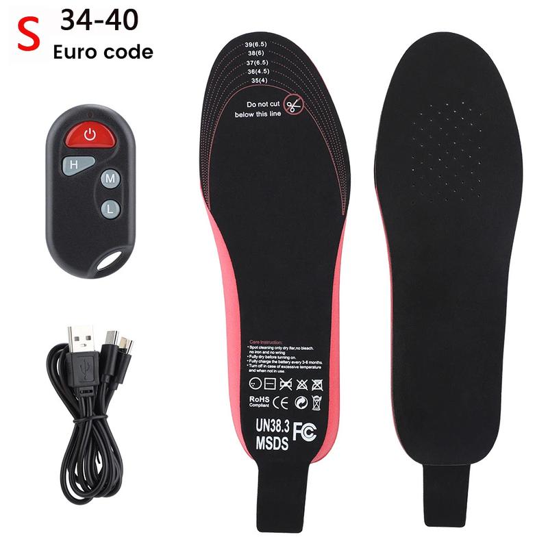 PASTSKY Heated Insoles 2100mAh Electric Foot Warmer Hot Compress Remote Control 3-speed Shoes Pads For Skiing Winter Outdoor