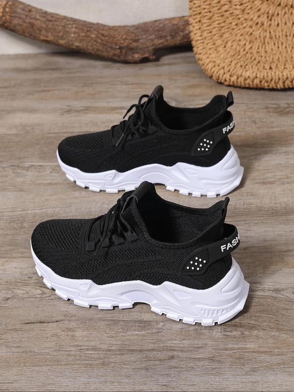 Women's Fashionable Lace Up Low Top Sneakers, Casual Comfortable Breathable Sports Running Shoes, All-match Basic Shoes for Daily Wear