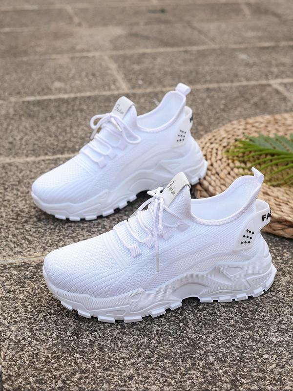 Women's Fashionable Lace Up Low Top Sneakers, Casual Comfortable Breathable Sports Running Shoes, All-match Basic Shoes for Daily Wear