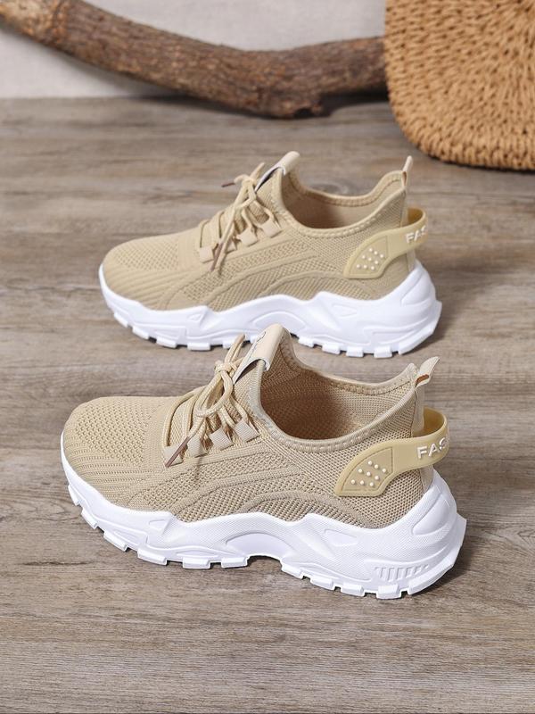 Women's Fashionable Lace Up Low Top Sneakers, Casual Comfortable Breathable Sports Running Shoes, All-match Basic Shoes for Daily Wear