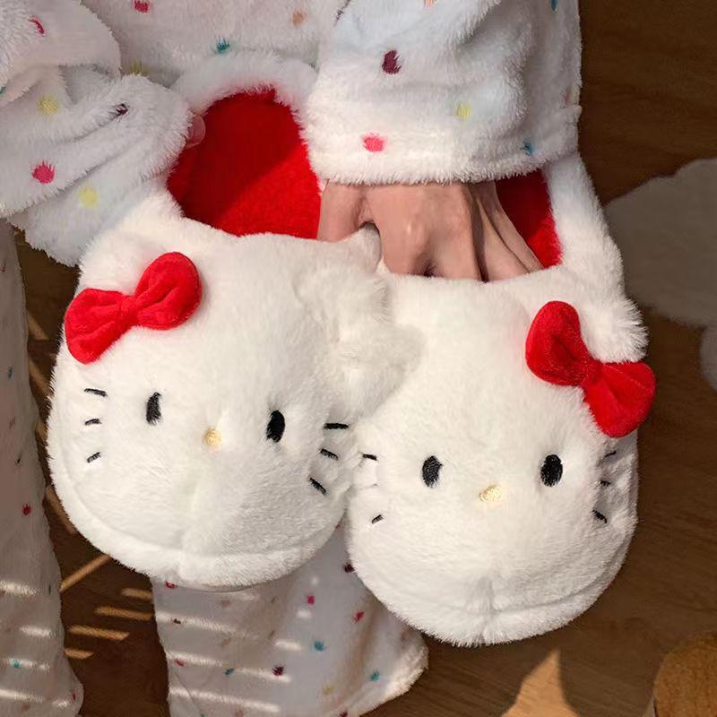 2024Cute plush slippers - Comfortable Kawaii indoor sneakers with non-slip soles, warm platforms, cushioned design for bedrooms, schools, dorms and camping