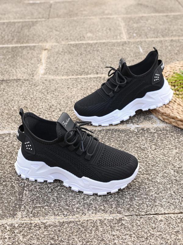 Women's Fashionable Lace Up Low Top Sneakers, Casual Comfortable Breathable Sports Running Shoes, All-match Basic Shoes for Daily Wear