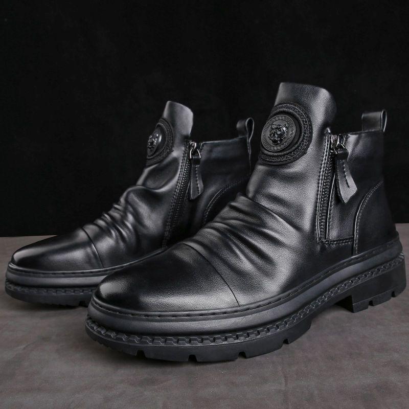 High-Top New Men's Shoes Men's Boots Versatile Zipper Shoes Martin Boots Men's Casual Shoes