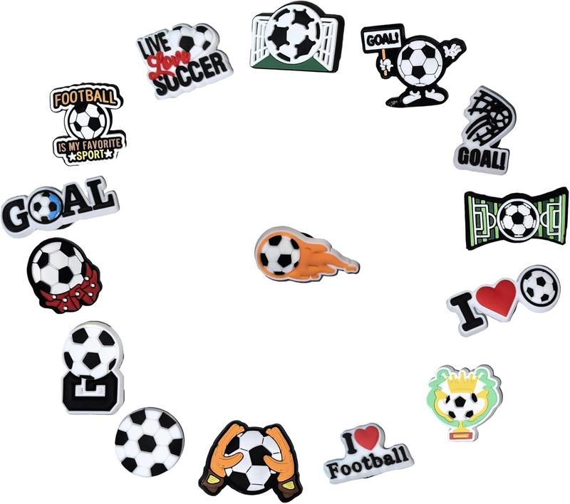 50 count Soccer Shoe Charms, PVC Construction, Soccer Themed Designs for Soccer Lovers