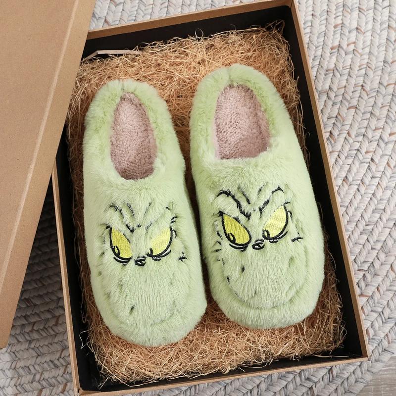 Christmas indoor soft home slippers men and women warm cotton bedroom slippers comfortable autumn and winter home slippers comfortable