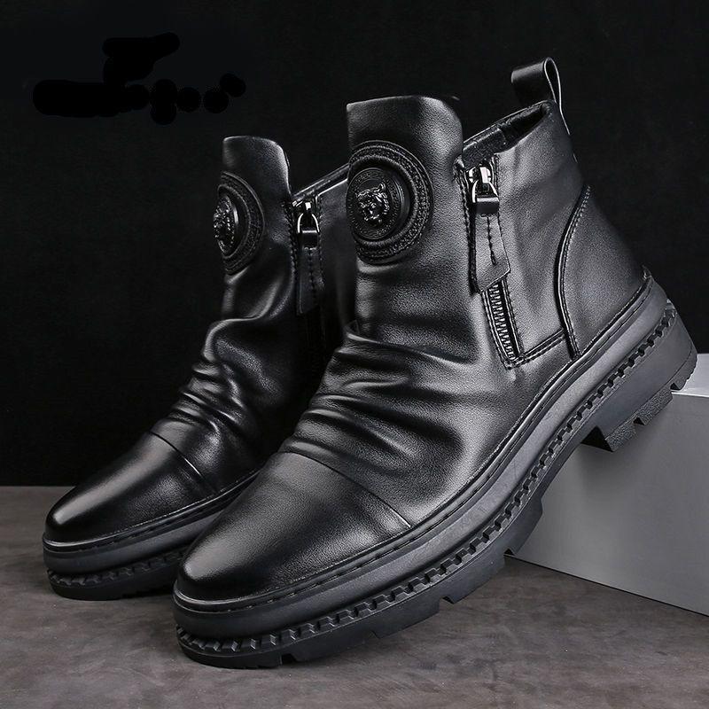 High-Top New Men's Shoes Men's Boots Versatile Zipper Shoes Martin Boots Men's Casual Shoes