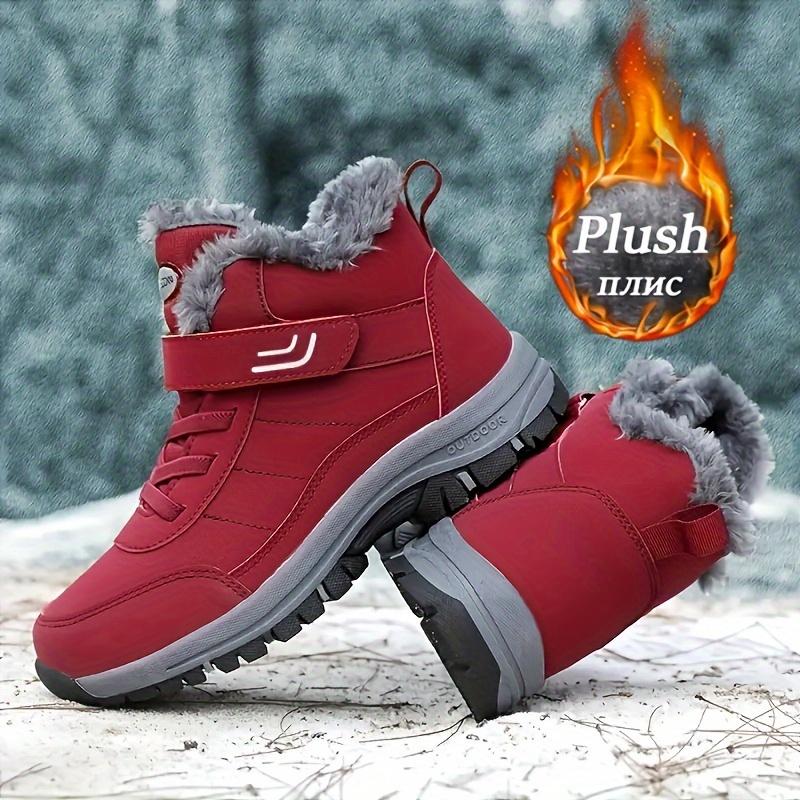 Winter Snow Boots - Warm, Fleece-Lined Ankle Booties for Men & Women | Hook-and-loop Fastener Closure, Non-Slip TPR Sole | Perfect for Hiking & Outdoor Activities Boy Walking Shoes Boy Walking Shoes