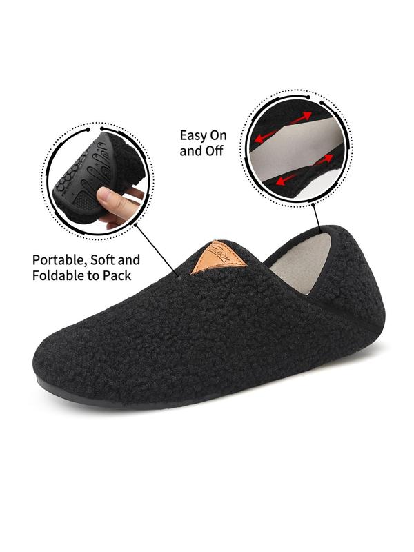 Women's Solid Color House Slippers, Cozy Sock Shoes with Soft Rubber Sole, Casual Soft Comfortable Home Slippers, Slippers for Women Slip on Warm Slippers for Indoor & Outdoor Use for Fall & Winter Indoor Slippers