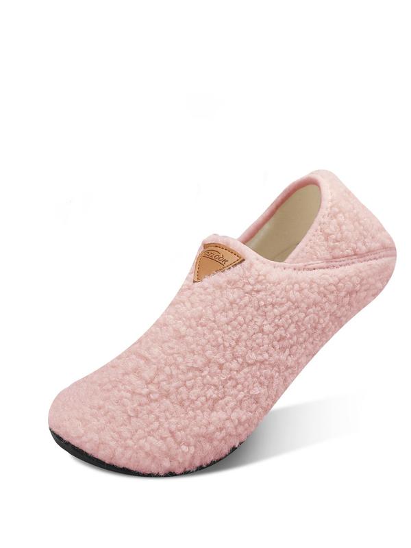 Women's Solid Color House Slippers, Cozy Sock Shoes with Soft Rubber Sole, Casual Soft Comfortable Home Slippers, Slippers for Women Slip on Warm Slippers for Indoor & Outdoor Use for Fall & Winter Indoor Slippers