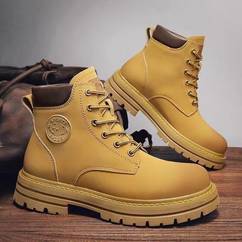 Worker Boots Autumn Men's High-Top Martin Boots Men's All-Match Work Shoes Waterproof Non-Slip plus Size Ankle Boots