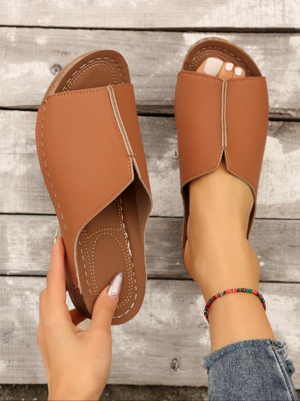 Solid Color Sandals for Women, Sandals Summer 2024 New, Mid Heels Sandals for Summer, Lightweight Breathable Girl Footwear Walking Shoes for Daily Wear