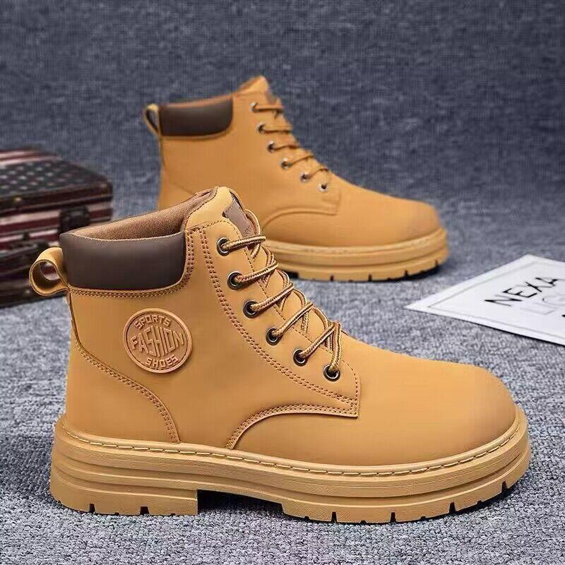 Worker Boots Autumn Men's High-Top Martin Boots Men's All-Match Work Shoes Waterproof Non-Slip plus Size Ankle Boots