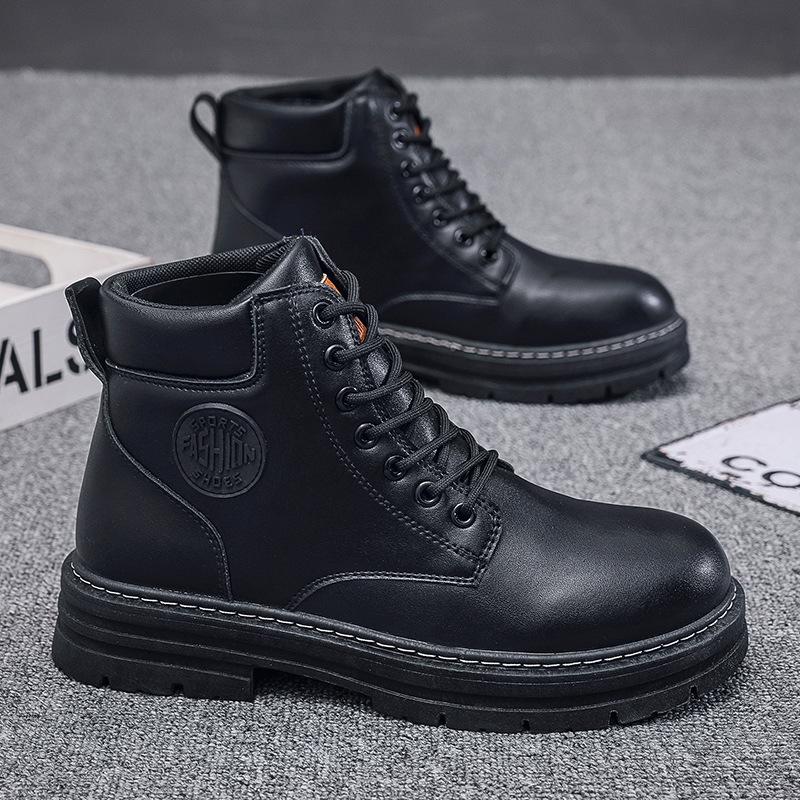 Worker Boots Autumn Men's High-Top Martin Boots Men's All-Match Work Shoes Waterproof Non-Slip plus Size Ankle Boots