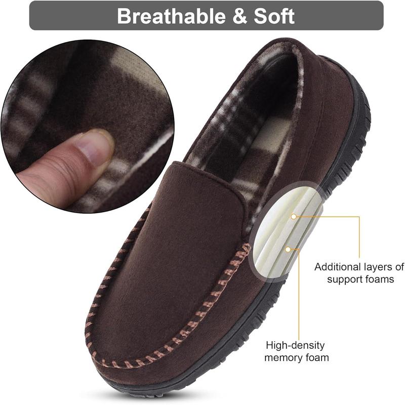 Mens Slippers Moccasins for Mens Memory Foam House Slippers Indoor Outdoor House Shoes