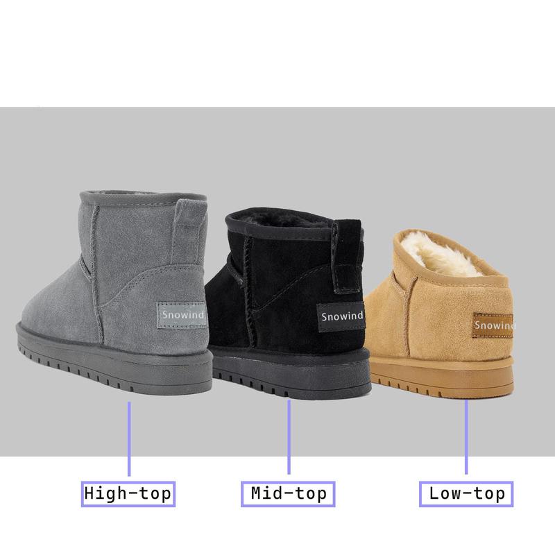 SNOWIND Winter Warm Flat Padded Ankle Boots Snow Boots Classic Unisex Comfort Footwear For Women Men Boots