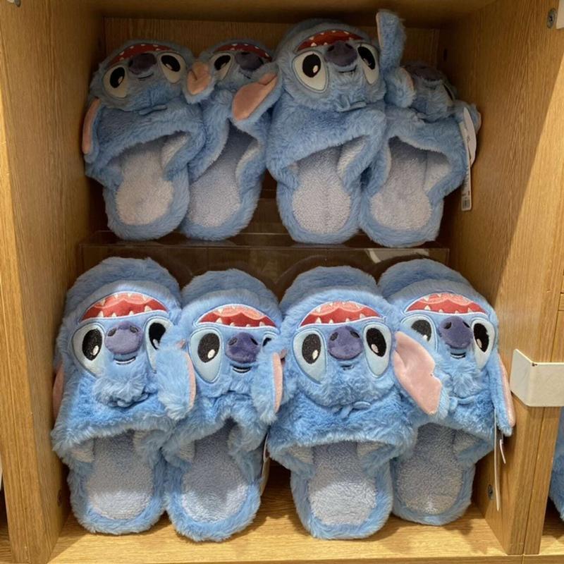 MINISO Disney Stitch Lightweight Indoor Slippers | Cozy Cartoon Slippers for Fall & Winter | Comfortable, Non-Slip, Unisex Footwear for Home Walking Shoes Women