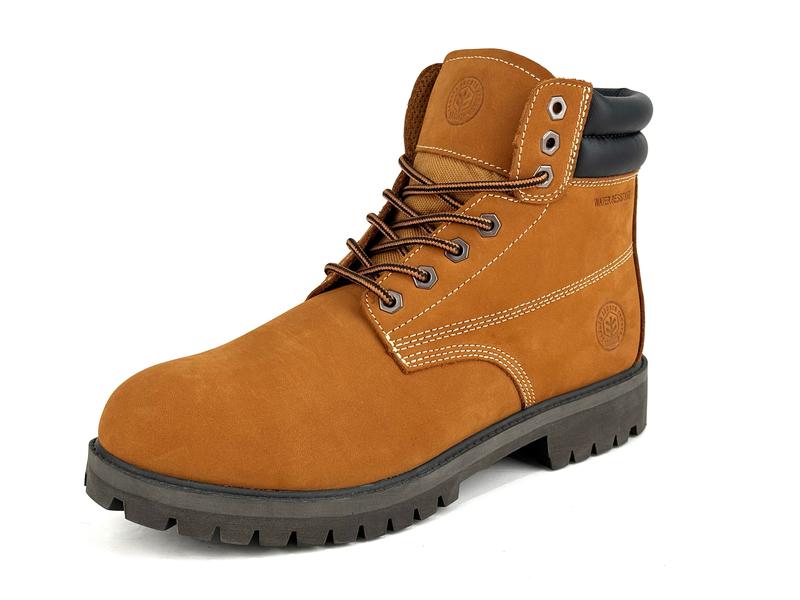 Genuine Leather Work Boots - Water-Resistant, Oil-Resistant Rubber Sole for Construction, Utility, and Industrial Use Boy Shoe