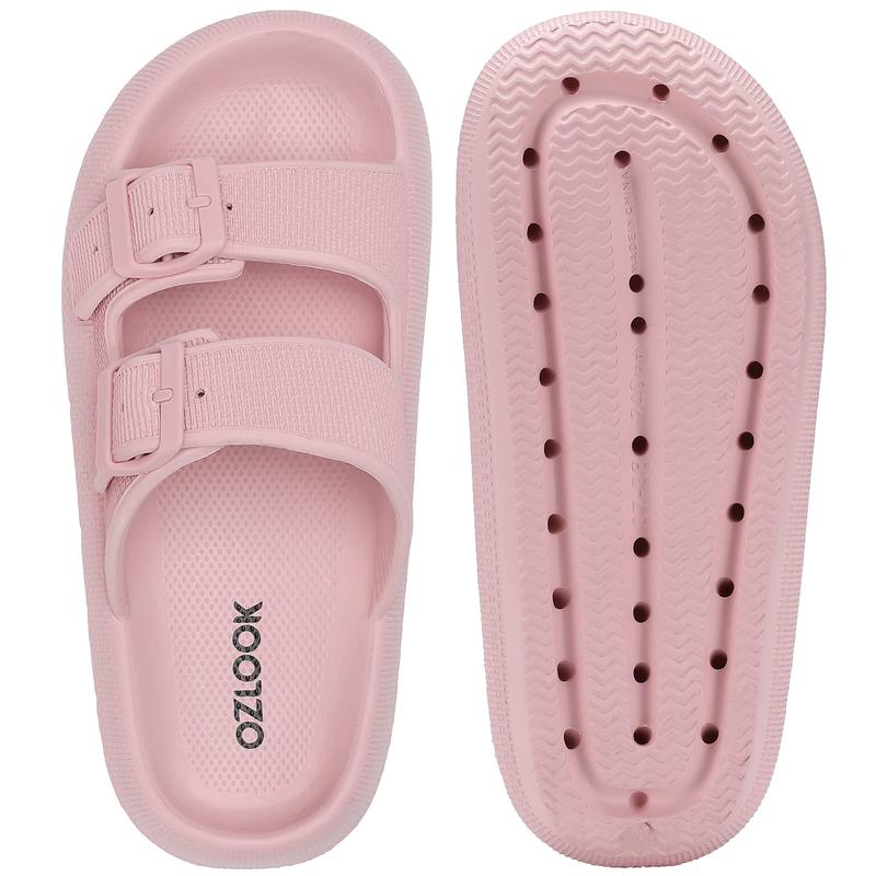 Sandals for Women and Men - Pillow Slippers - Double Buckle Adjustable Slides - EVA Flat Sandals