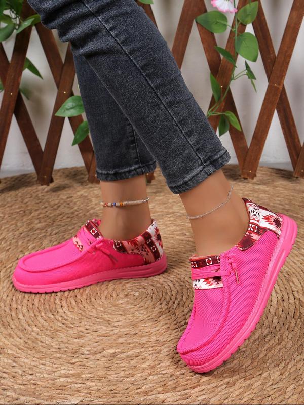 Women's Fashionable Ethnic Pattern Slip on Sneakers, Fall Designer Shoes, Casual Comfortable Lightweight Sports Shoes, Female All-match Round Toe Walking Shoes for Daily Wear