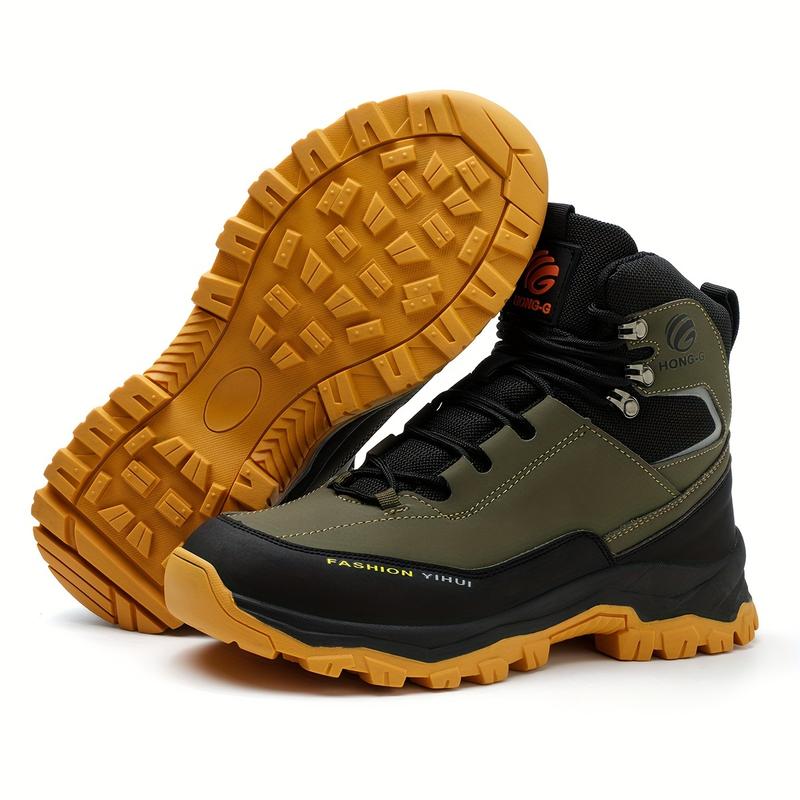 Men's Steel Toe Work Boots, Non-Slip Safety Shoes, Puncture-Proof Wear-Resistant Boots