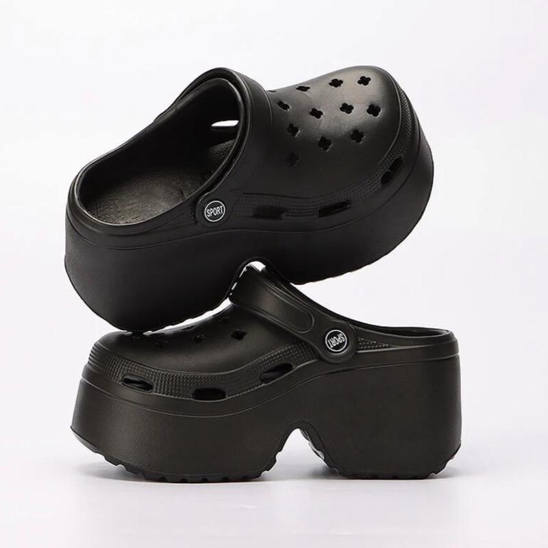 Platform chunky slides for women, with back straps Shoe Footwear Walking Shoes Sandal Comfort Girl Wedge Summer