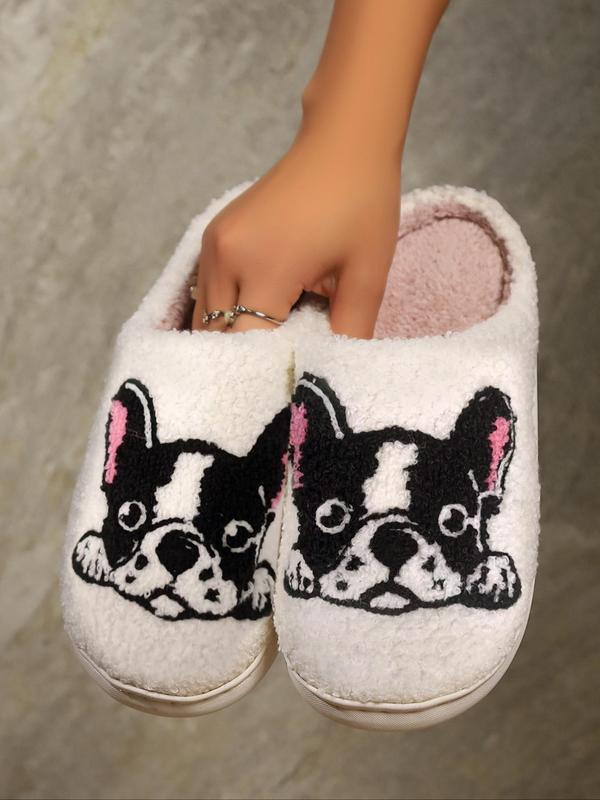 Women's Cute Cartoon Ghost Pattern Plush Slippers, Casual Soft Comfortable Home Slippers, Halloween Themed Bedroom Slippers, Warm Slippers for Indoor & Outdoor Use for Fall & Winter