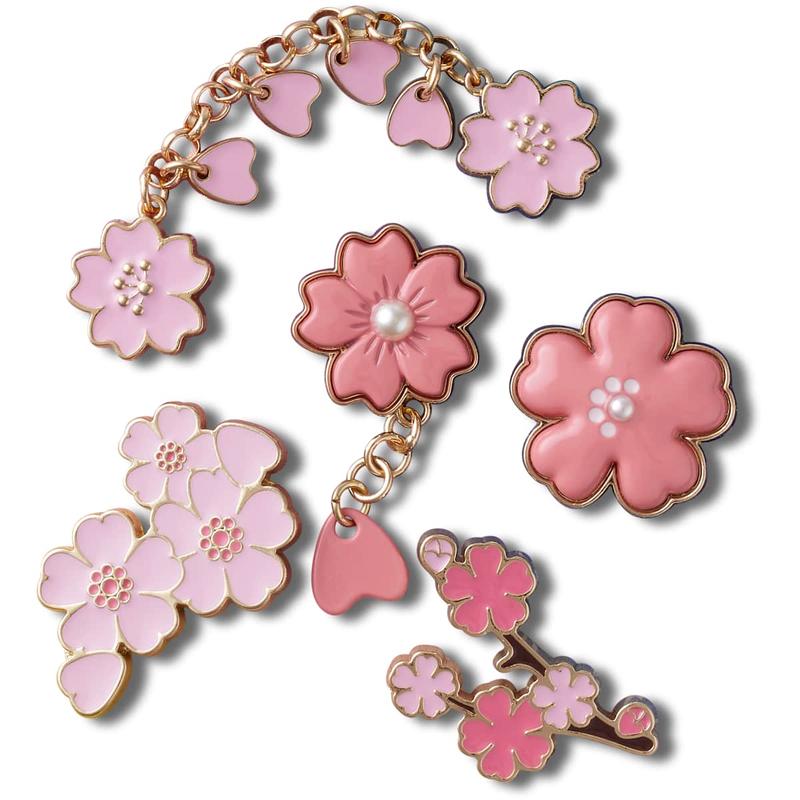 Crocs Jibbitz Blooming Cherry Blossom Jewelry Shoe Charms 5-Pack