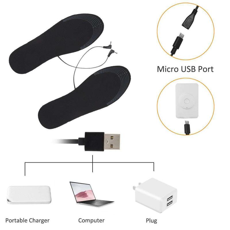 USB Electric Heated Foot Insole Feet Warmer Heater Pads Winter Wear Men & Women Footwear Shoe