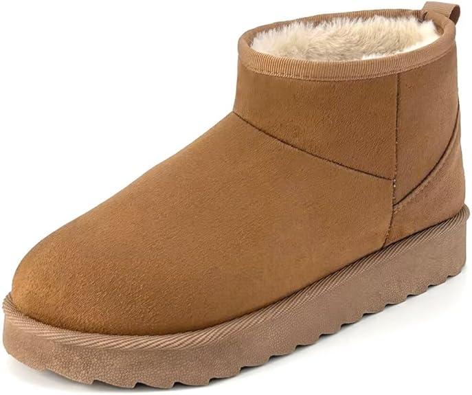 Women's Suede Classic Ultra Mini Snow Boots with Faux Fur Lining - Footwear, Girl