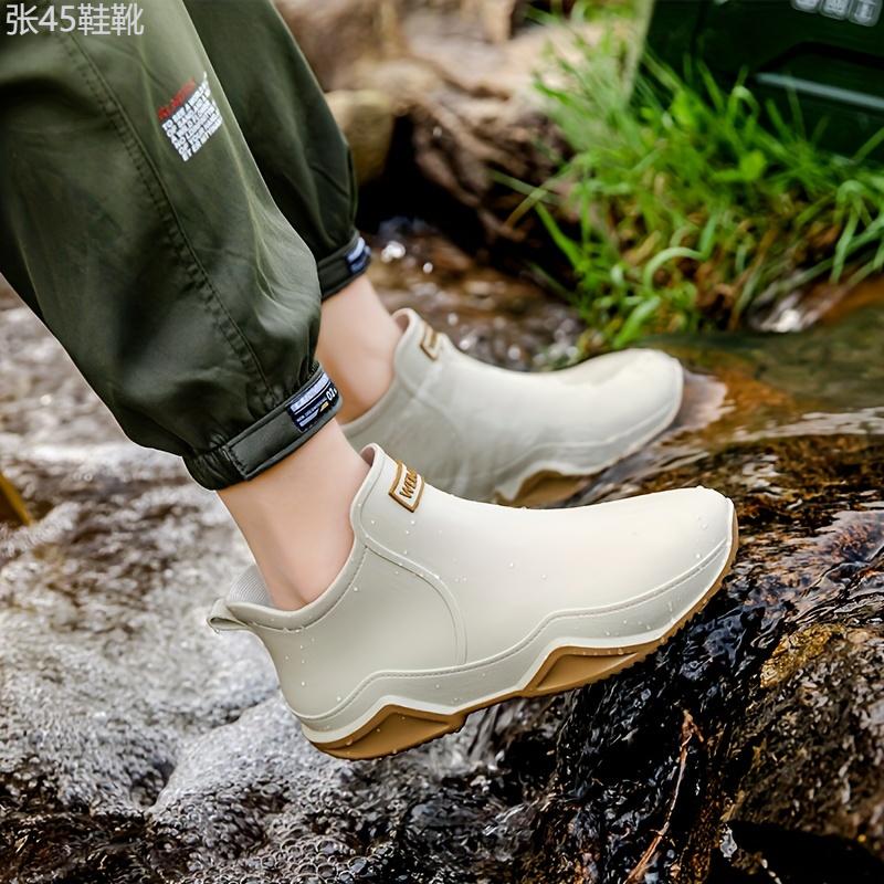 Waterproof Rain Boots for Women & Men - Non-Slip, Rubber, Fishing, Motorcycle Shoes with Excellent Grip - Trendy Outdoor Kitchen Shoes for Rainy Days