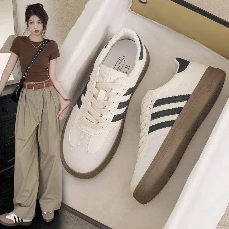 Retro German Training Shoes Women's Popular Argan White Shoes Women's Autumn New Lightweight Flat Casual Sports Skate Shoes