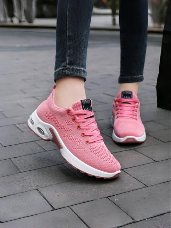 Women's Fashionable Lace Up Low Top Sneakers, Casual Comfortable Breathable Sports Running Shoes, Soft Sole Air Cushion Walking Shoes for Daily Wear