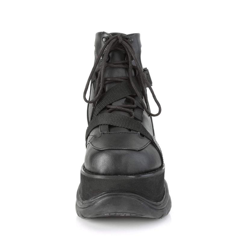 Demonia Men's Neptune-181 Black Vegan Leather Ankle Boots