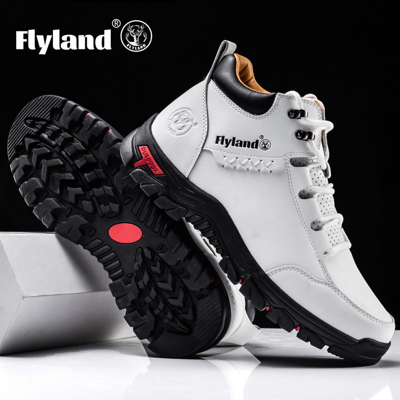 FLYLAND Men's Classical Vintage Genuine Leather Chukka Boots Casual Outdoor Shoe Dress Boots Walking Shoes