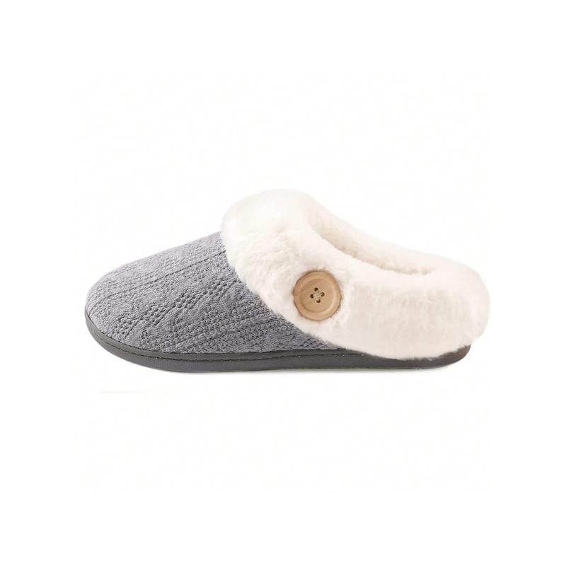 Women's Cozy Memory Foam Slippers,Fuzzy Wool-Like Plush Fleece Lined House Slippers Indoor Outdoor Slippers With Anti-Skid Rubber Sole