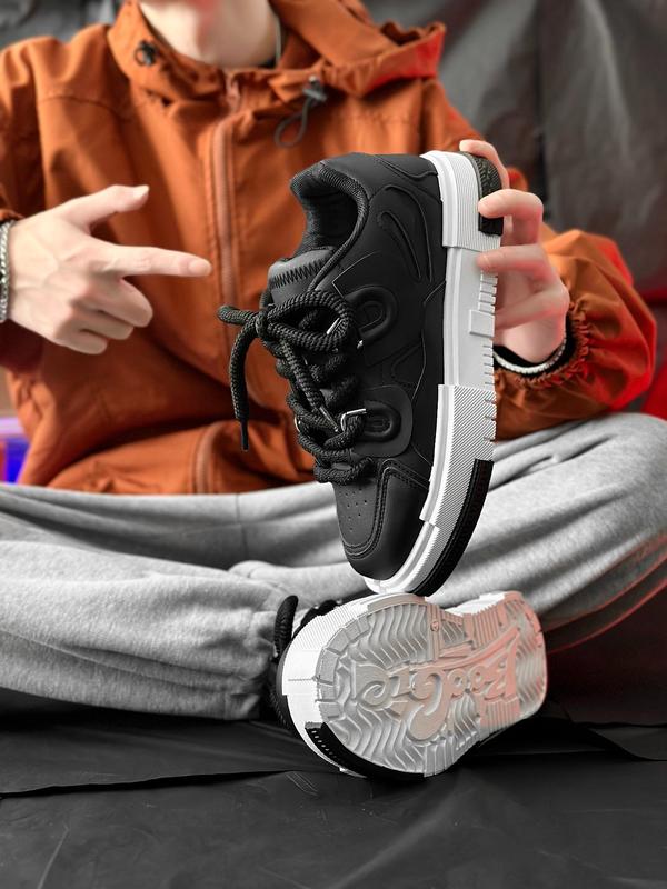 Bootlace Worm Lace-up Low Top Skate Shoes, Men's Sneakers, Casual Comfortable Sports Running Shoes, Designer Sneakers for Daily Wear, Students Outdoor Sports, Trainers for Men Trainer Shoes Designer Shoes