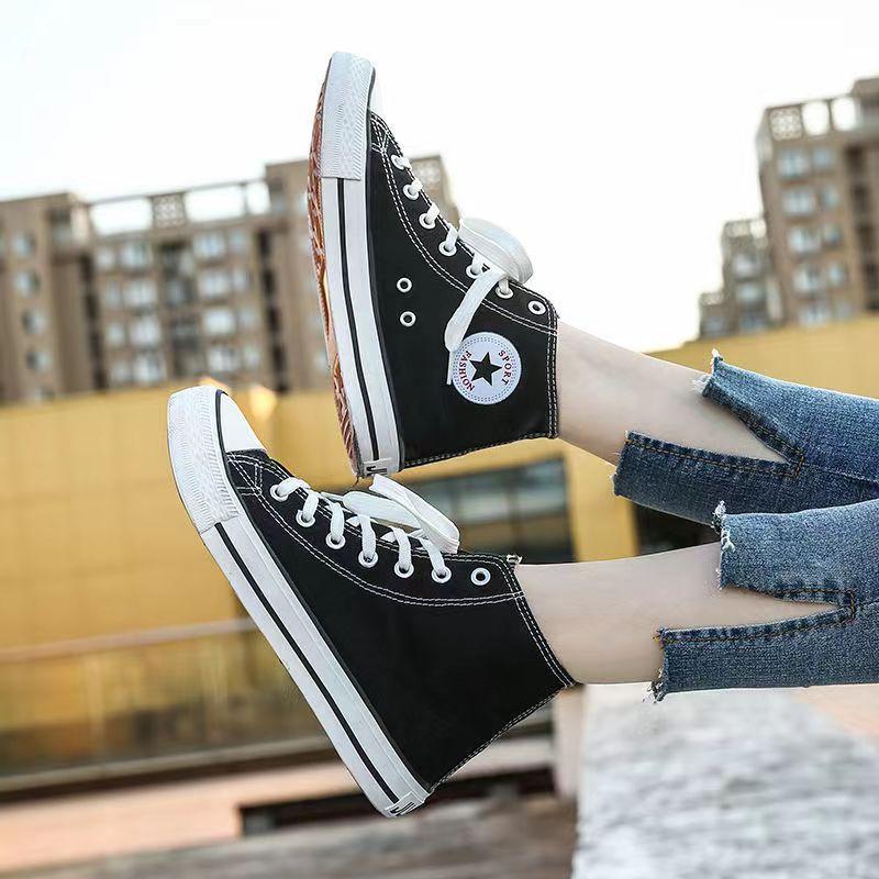 Classic High-Top Canvas Shoes Men's and Women's Shoes Couple's Versatile Flat Student Shoes Korean Style Wholesale One Piece Dropshipping